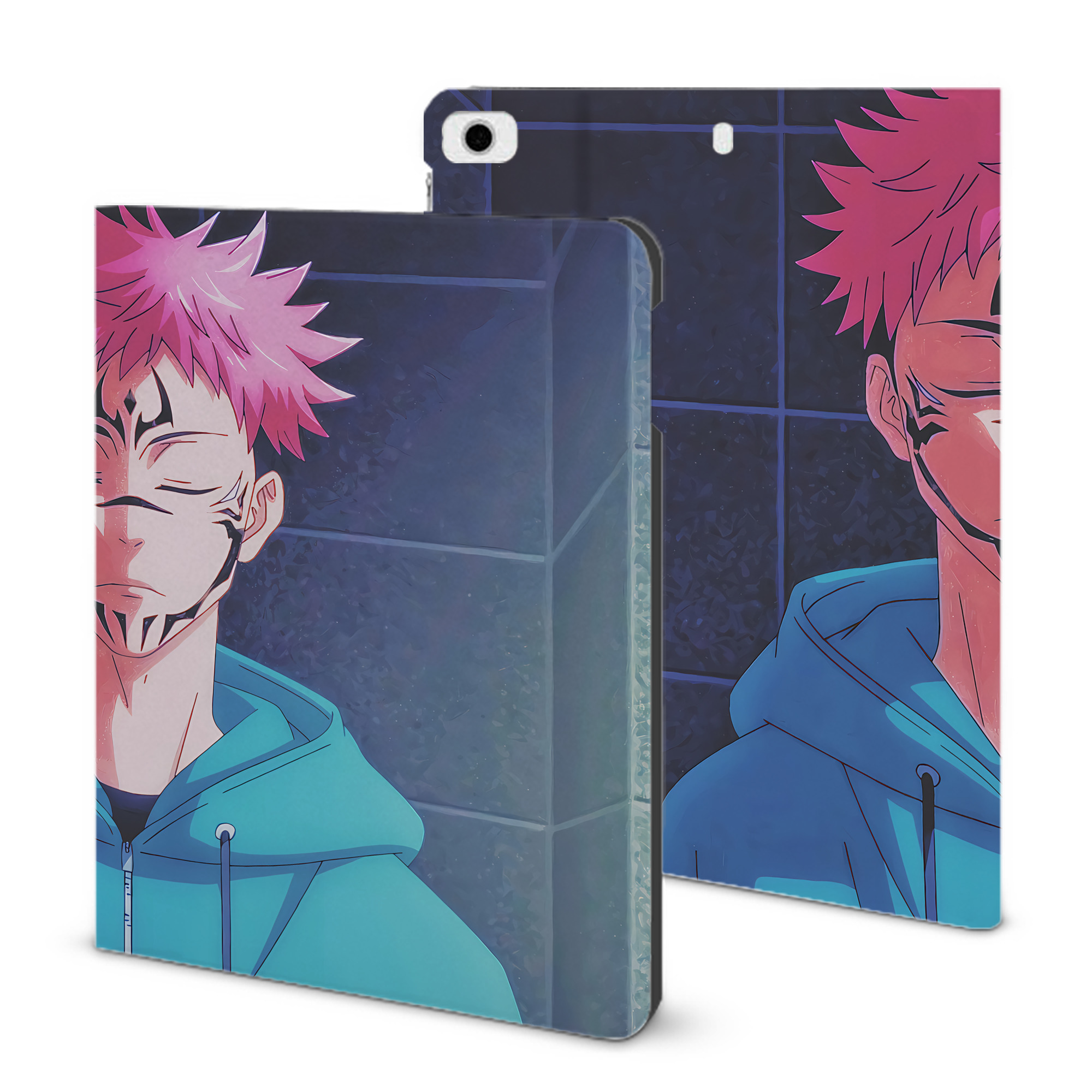 （画像用） 呪術廻戦 Jujutsu Kaisen IPad ケース ブック型 PUレザー TPU 耐衝撃 軽量 薄型 ペン収納なし 全面保護 IPad 各モデル対応